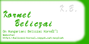 kornel beliczai business card